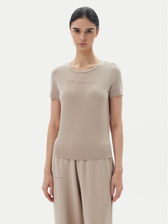EA7 Emporio Armani Тишърт 7W000274 AF12945 U6155 Бежов Slim Fit за Жени цена