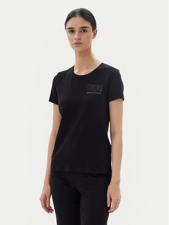 EA7 Emporio Armani Тишърт 7W000492 AF10373 UC001 Черен Regular Fit за Жени цена