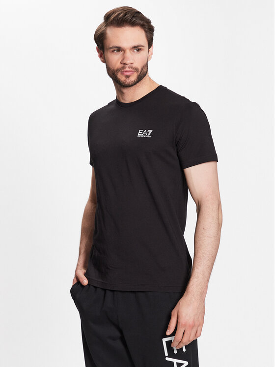 EA7 Emporio Armani Тишърт 8NPT51 PJM9Z 1200 Черен Regular Fit за Мъже цена
