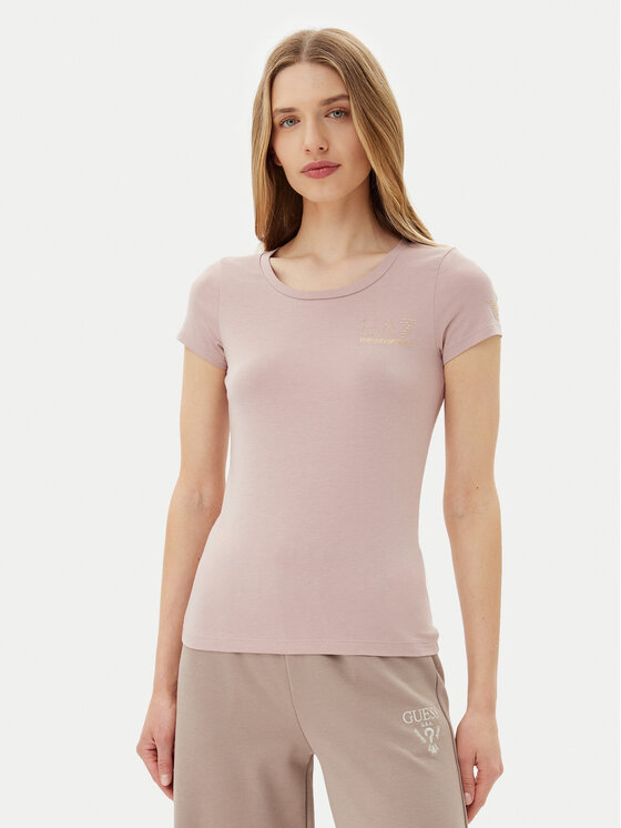 EA7 Emporio Armani Тишърт 8NTT65 TJDQZ U4079 Розов Regular Fit за Жени цена