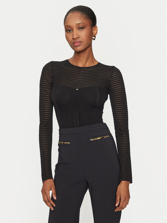Elisabetta Franchi Боди BK-64B-46E2 Черен Slim Fit за Жени цена