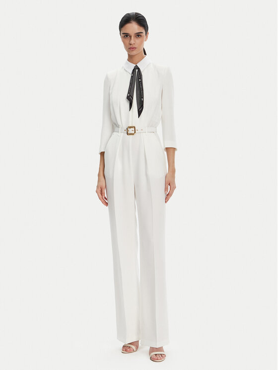 Elisabetta Franchi Гащеризон TU-047-52E2 Бял Regular Fit за Жени цена