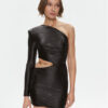 Elisabetta Franchi Коктейлна рокля AB-436-37E2-V450 Черен Slim Fit за Жени цена