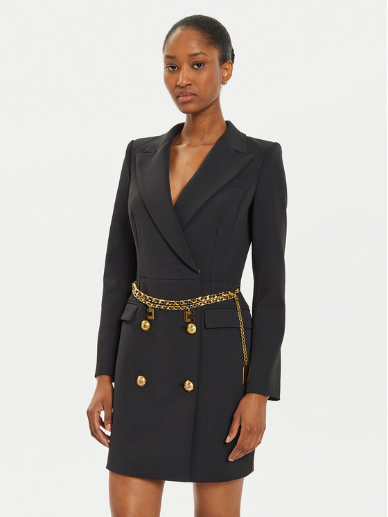 Elisabetta Franchi Коктейлна рокля AB-657-46E2 Черен Regular Fit за Жени цена