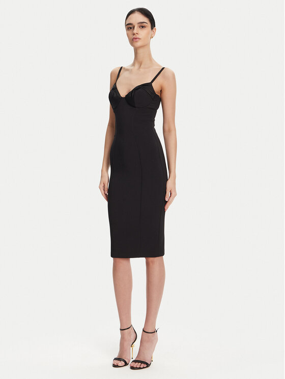 Elisabetta Franchi Коктейлна рокля AB-702-51E2 Черен Regular Fit за Жени цена