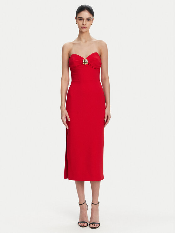Elisabetta Franchi Коктейлна рокля AB-769-51E2 Червен Regular Fit за Жени цена