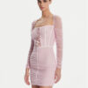 Elisabetta Franchi Коктейлна рокля AB68352E2 544 Розов Slim Fit за Жени цена