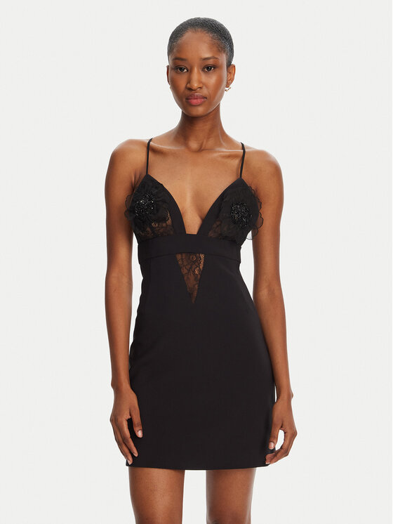 Elisabetta Franchi Коктейлна рокля AB72952E2-V460 Черен Slim Fit за Жени цена