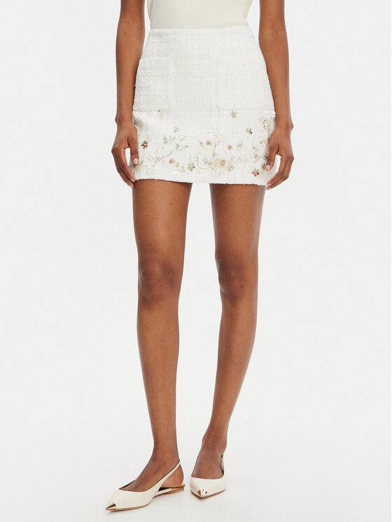 Elisabetta Franchi Мини пола GO-108-52E2-V400 Екрю Regular Fit за Жени цена