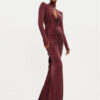Elisabetta Franchi Официална рокля AB-616-46E1-V800 Бордо Regular Fit за Жени цена