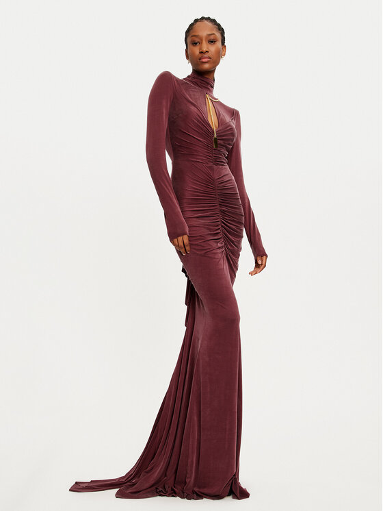 Elisabetta Franchi Официална рокля AB-616-46E1-V800 Бордо Regular Fit за Жени цена