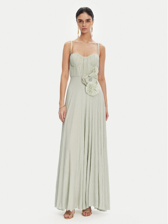 Elisabetta Franchi Официална рокля AB-R22-52E2 Зелен Regular Fit за Жени цена