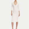 Elisabetta Franchi Плетена рокля AM-52B-51E2 Бял Slim Fit за Жени цена