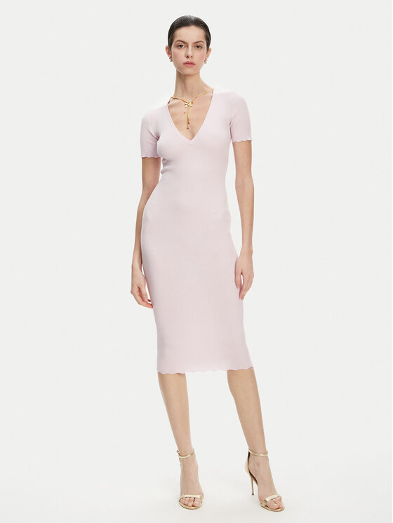 Elisabetta Franchi Плетена рокля AM-53S-51E2 Розов Slim Fit за Жени цена
