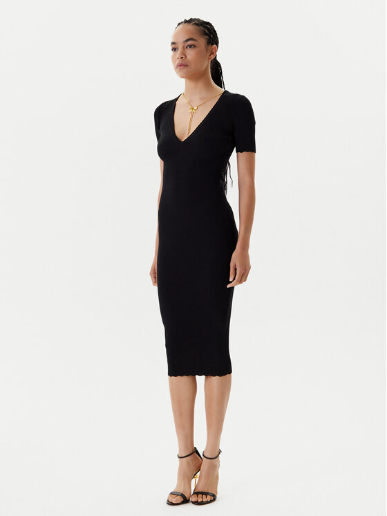 Elisabetta Franchi Плетена рокля AM-53S-51E2 Черен Slim Fit за Жени цена