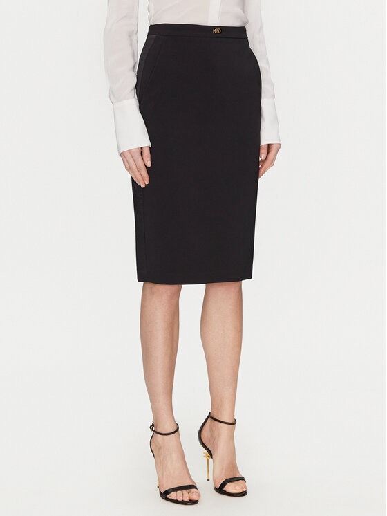 Elisabetta Franchi Пола тип молив GO-099-51E2-V260 Черен Regular Fit за Жени цена