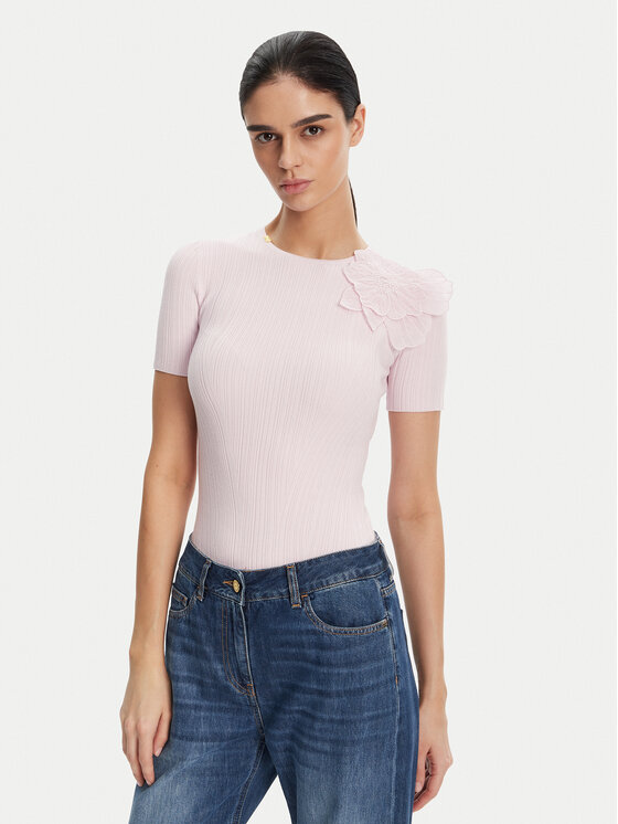 Elisabetta Franchi Пуловер MK-55B-51E2 Виолетов Slim Fit за Жени цена