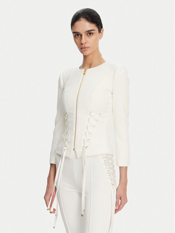 Elisabetta Franchi Сако GI-135-51E2 Бял Regular Fit за Жени цена