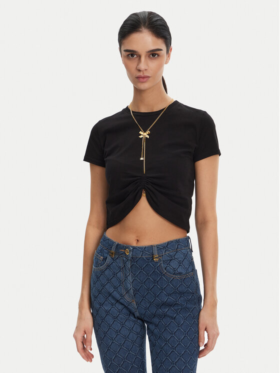 Elisabetta Franchi Тишърт MA-006-51E2 Черен Regular Fit за Жени цена