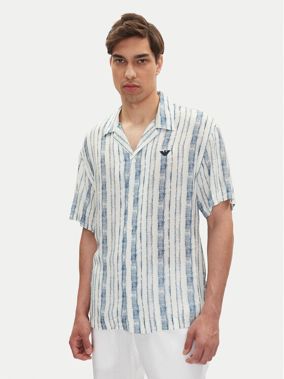 Emporio Armani Риза EM000593 AF12351 F0027 Светлосиньо Regular Fit за Мъже цена