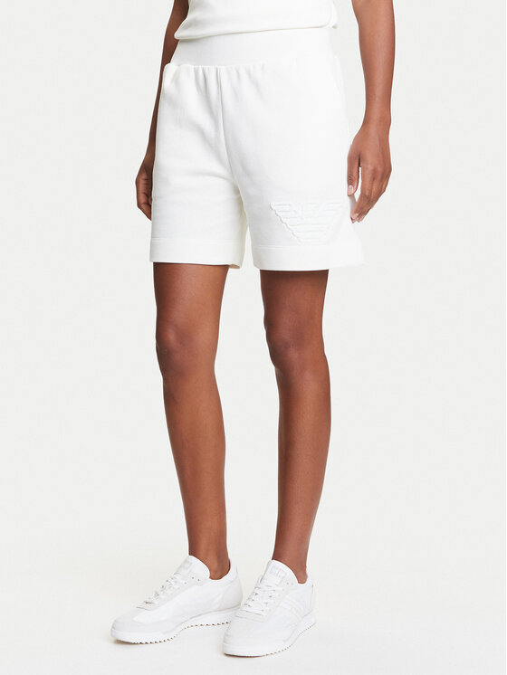 Emporio Armani Спортни шорти EW000778 AF12186 U1131 Бял Loose Fit за Жени цена