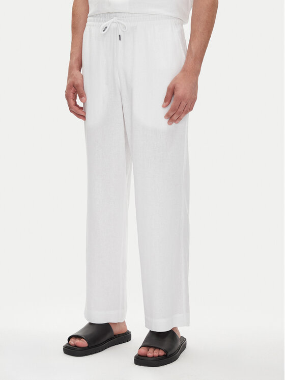 Emporio Armani Текстилни панталони EM000586 AF12356 U0002 Бял Regular Fit за Мъже цена