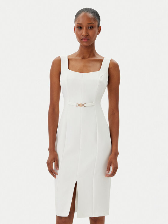 Fracomina Коктейлна рокля FR25SD2001W42901 Екрю Slim Fit за Жени цена