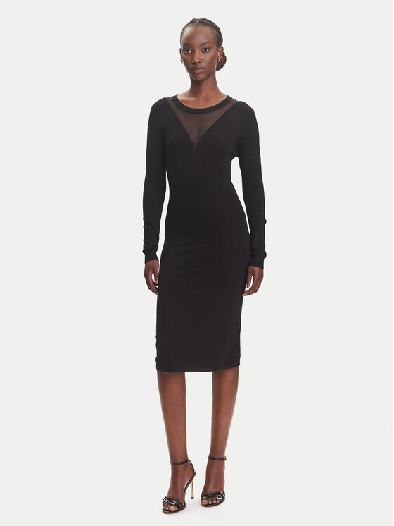 Fracomina Плетена рокля FJ23WD5002K51801 Черен Slim Fit за Жени цена