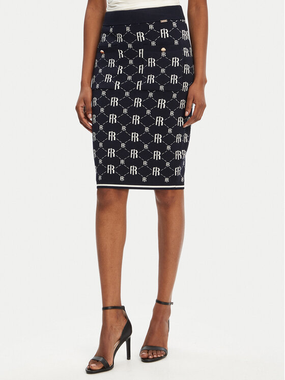 Fracomina Пола тип молив FR25WG4009K414F8 Тъмносин Slim Fit за Жени цена