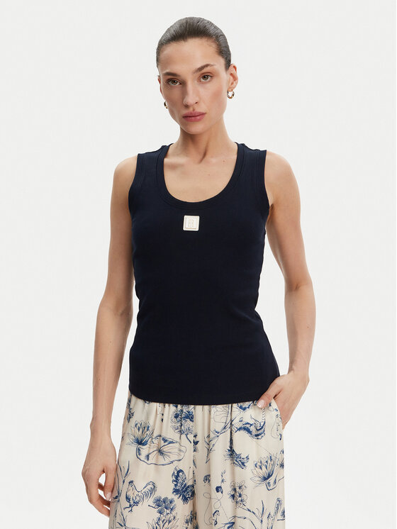 Fracomina топ FP25ST2001J40101 Тъмносин Slim Fit за Жени цена