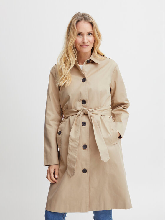Fransa Тренч 20611623 Кафяв Regular Fit за Жени цена