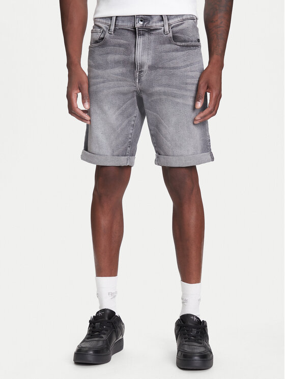 G-Star Raw Дънкови шорти 3301 D10481-D535 Сив Slim Fit за Мъже цена