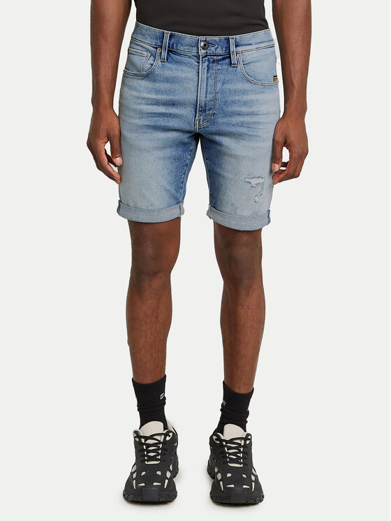 G-Star Raw Дънкови шорти 3301 D10481-D760 Син Slim Fit за Мъже цена