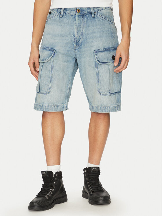 G-Star Raw Дънкови шорти Bend 3D Cargo D26528-D788 H119 Светлосиньо Relaxed Fit за Мъже цена