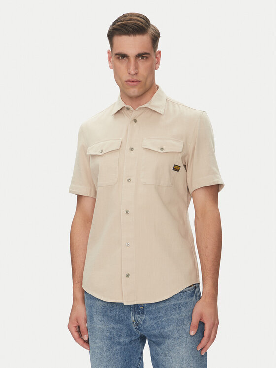 G-Star Raw Риза Marine D19751-D454 Бежов Slim Fit за Мъже цена