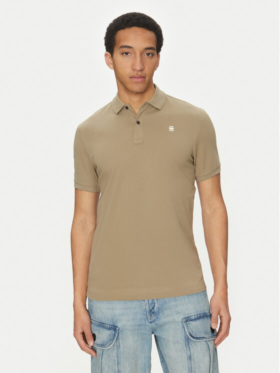 G-Star Raw Тениска с яка и копчета Dunda D11595-5864 6057 Каки Slim Fit за Мъже цена