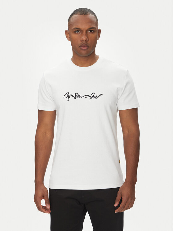 G-Star Raw Тишърт G-Script D25150-C812 Бял Regular Fit за Мъже цена