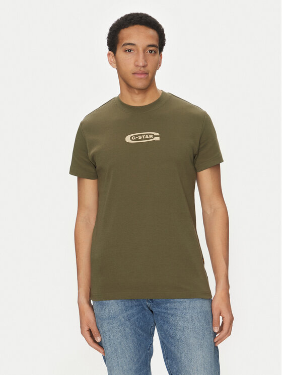 G-Star Raw Тишърт Old Skool D25967-C812 110 Зелен Regular Fit за Мъже цена