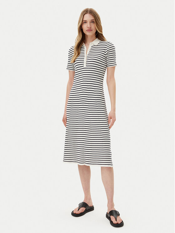 Gant Плетена рокля 4502085 Бял Slim Fit за Жени цена