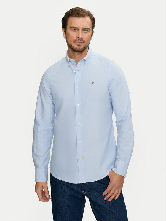 Gant Риза 3000202 Светлосиньо Slim Fit за Мъже цена