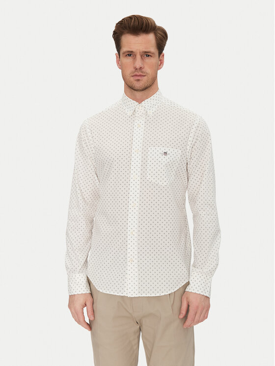 Gant Риза 3250056 Бял Regular Fit за Мъже цена