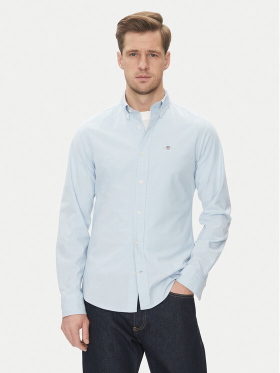 Gant Риза Oxford 3230115 Светлосиньо Slim Fit за Мъже цена