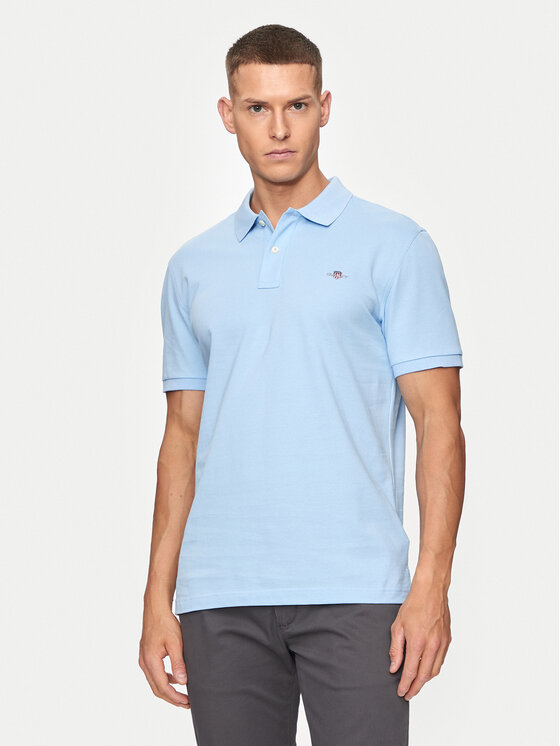 Gant Тениска с яка и копчета Shield 2220 Син Slim Fit за Мъже цена