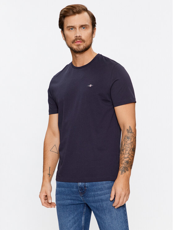 Gant Тишърт Shield 2003184 Тъмносин Regular Fit за Мъже цена