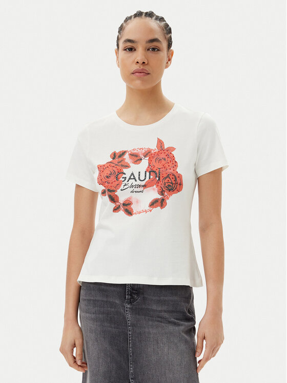 Gaudi Тишърт 511FD64014 Екрю Regular Fit за Жени цена
