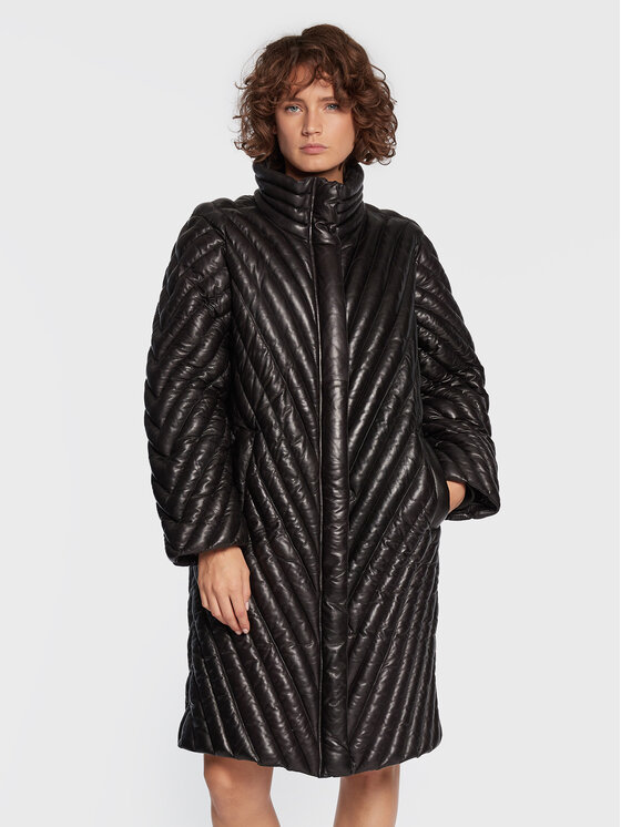 Gestuz Кожено яке Rosella 10906522 Черен Relaxed Fit за Жени цена