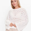 Gina Tricot Пуловер Knitted openwork sweater 19466 Бял Regular Fit за Жени цена