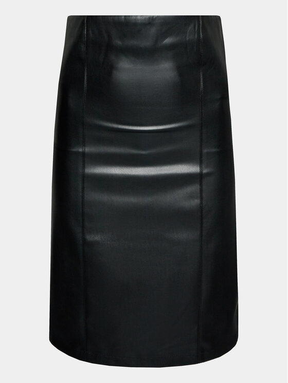 Gina Tricot Рокля от имитация на кожа 21690 Черен Slim Fit за Жени цена