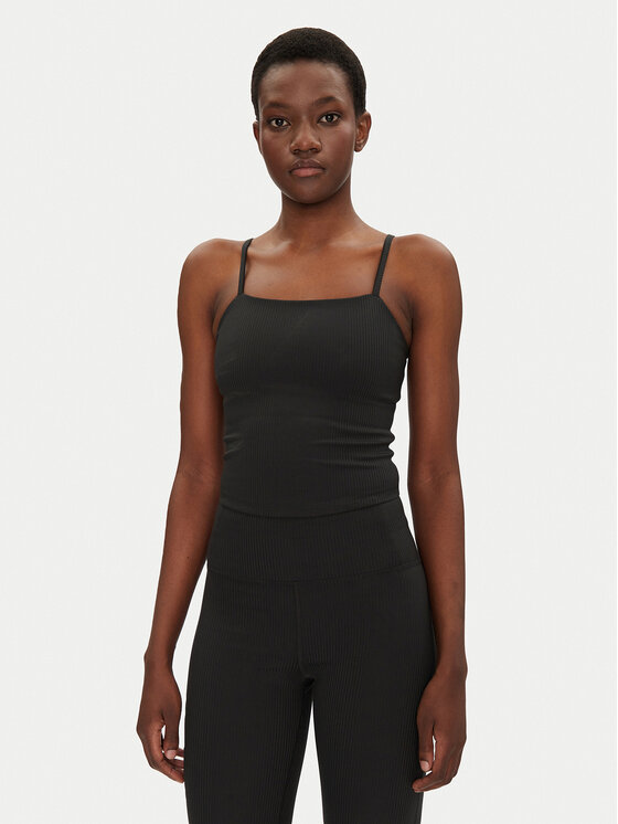 Girlfriend Collective топ Rib Cami 1037 Черен Slim Fit за Жени цена