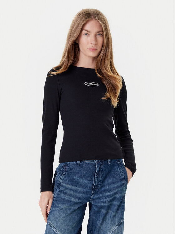 Guess Jeans Блуза W5YP38 KA0H1 Черен Slim Fit за Жени цена